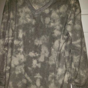White Birch Gray Fleece Top